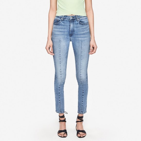 NWT Jonathan Simkhai Jensen Darted Denim Blasted - Picture 1 of 3